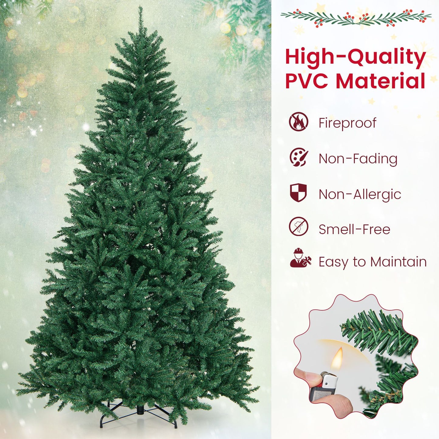 180/225Cm Artificial Christmas Tree with PVC Branch Tips