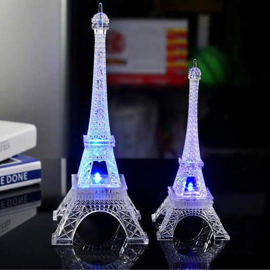 S/M/L Mini Eiffel Tower LED Color Changing Night Light Home Bedroom Party Light Decoration Table Decoration Night Light Christma