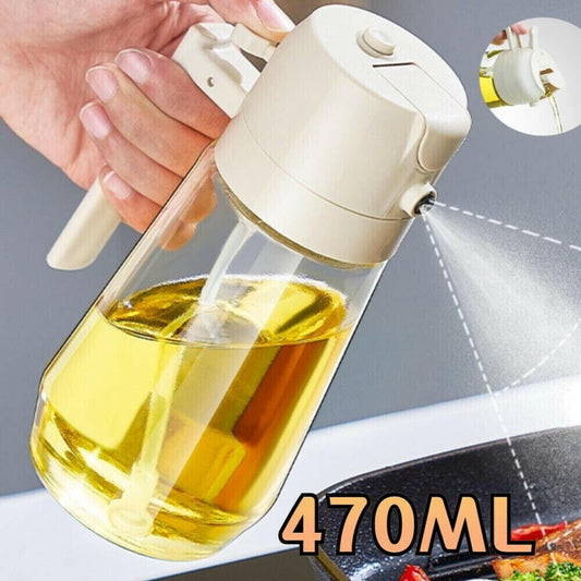 2In1 Oil Spray Bottle Kitchen Cooking Oil Dispenser Dual-Purpose Sauce Sprayer.