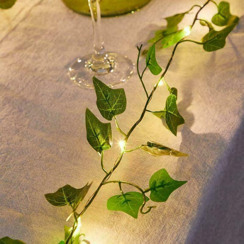 Artificial Ivy-Garland Fake Greenery-Plant with LED Lights Vine Ivy Leaf Hanging