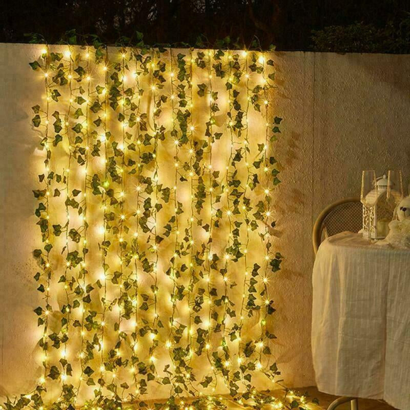 Artificial Ivy-Garland Fake Greenery-Plant with LED Lights Vine Ivy Leaf Hanging