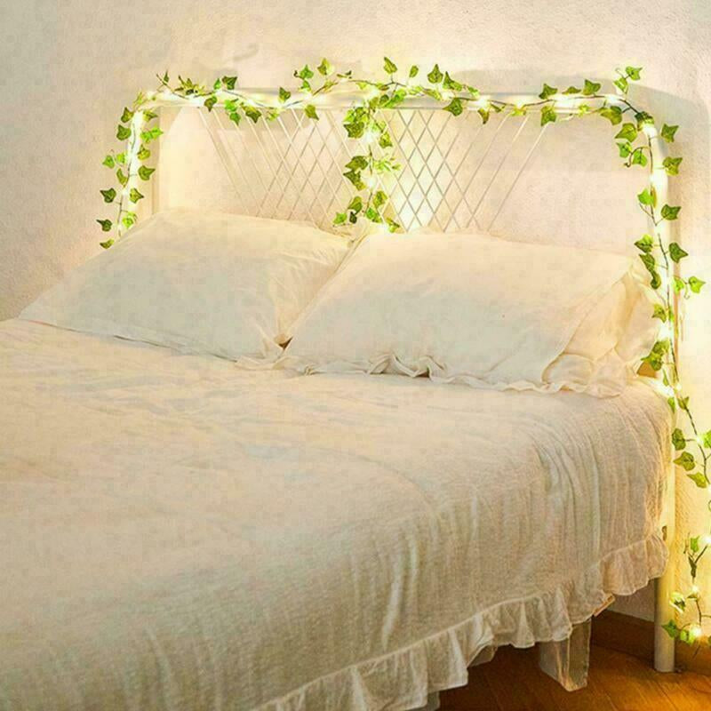 Artificial Ivy-Garland Fake Greenery-Plant with LED Lights Vine Ivy Leaf Hanging