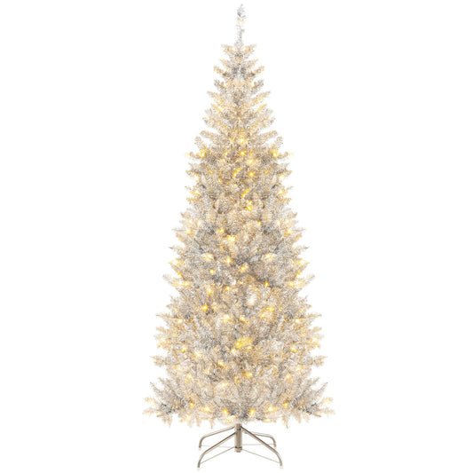 Slim Hinged Pencil Christmas Tree with Tinsel Leaves