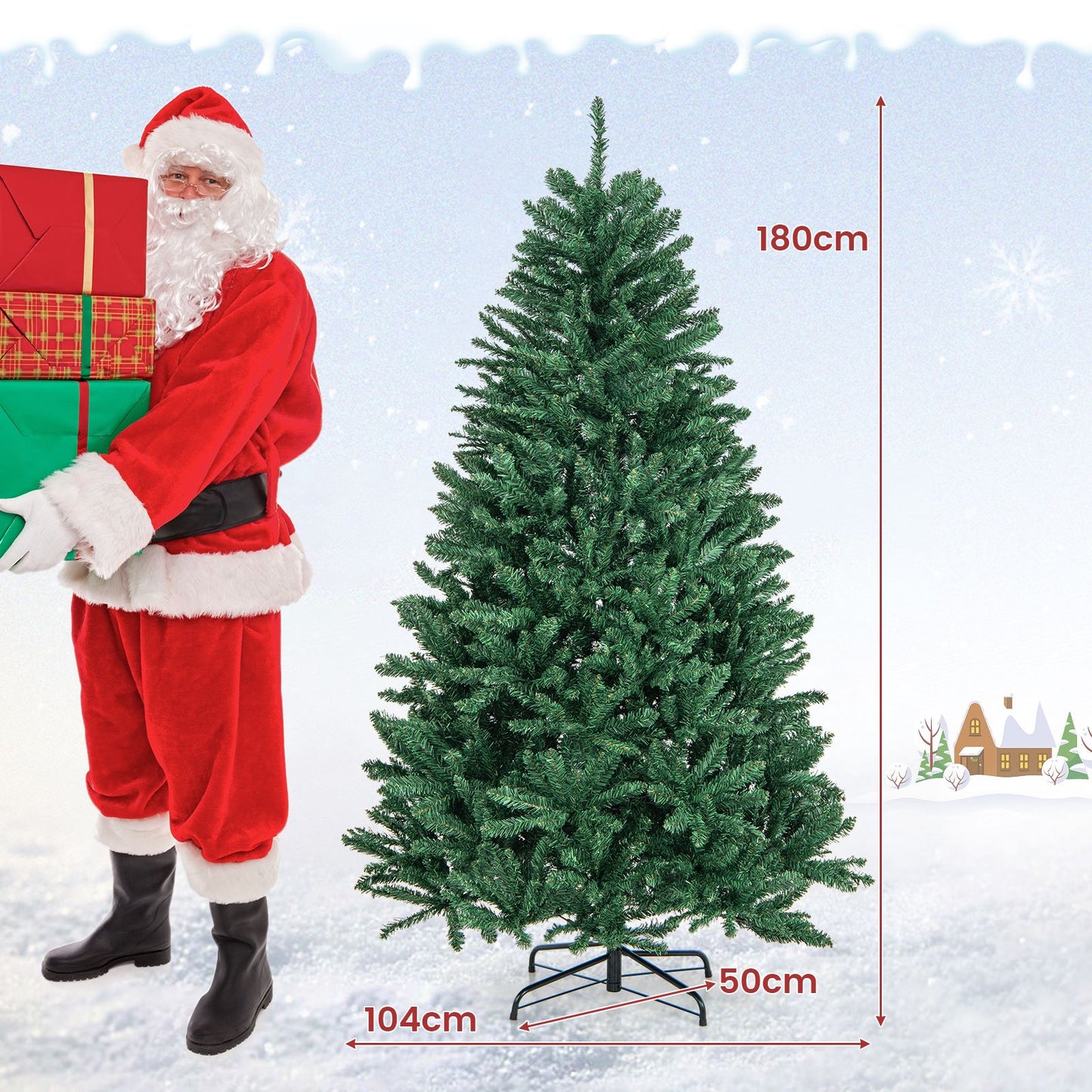 180/225Cm Artificial Christmas Tree with PVC Branch Tips