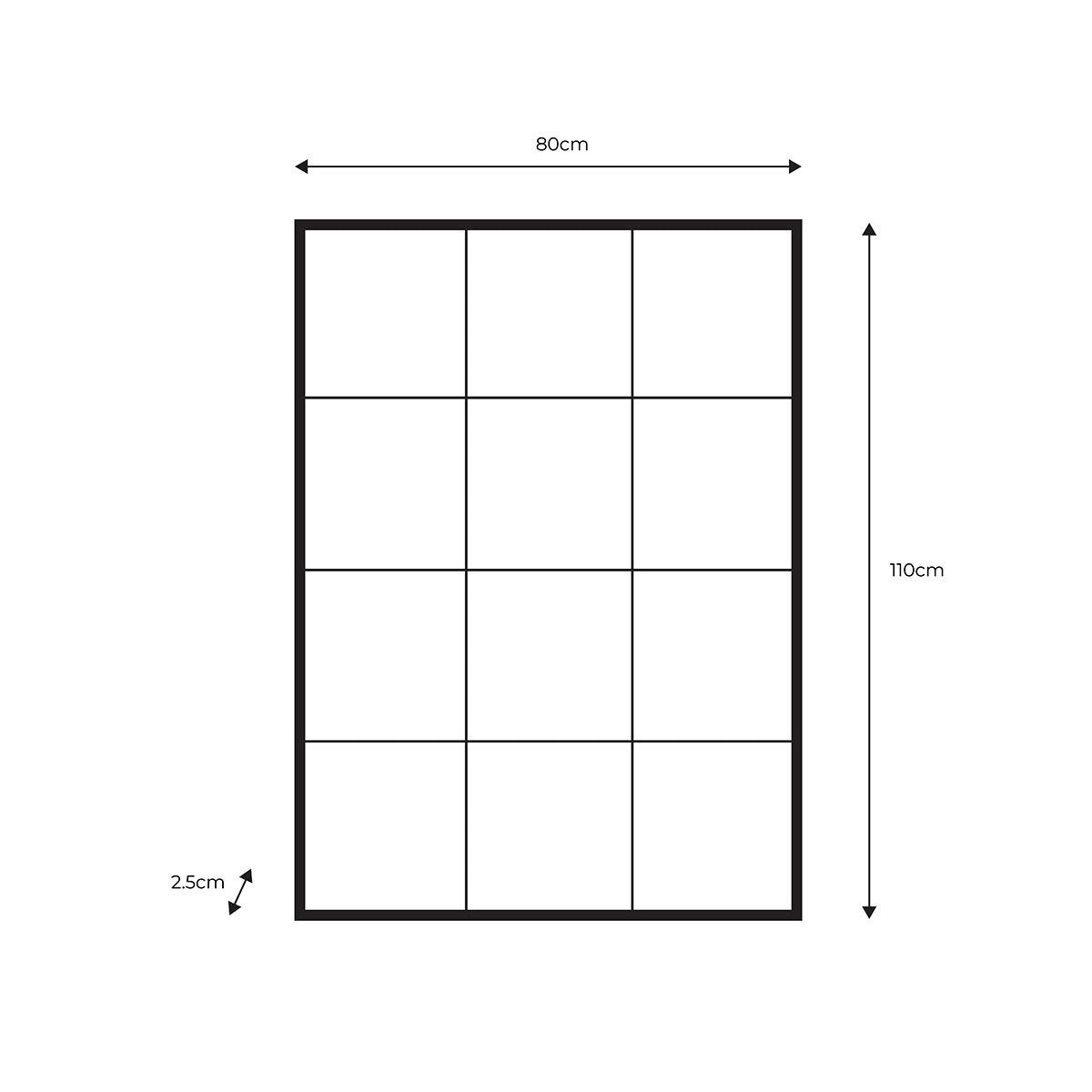 Chafford Black Window Mirror, 80 X 110Cm