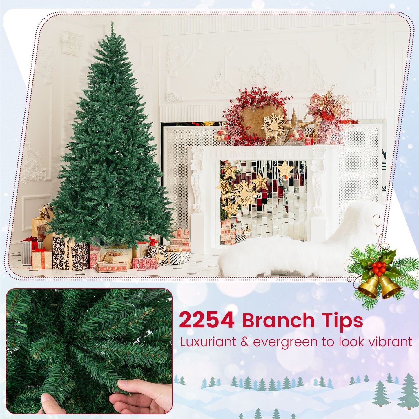 180/225Cm Artificial Christmas Tree with PVC Branch Tips