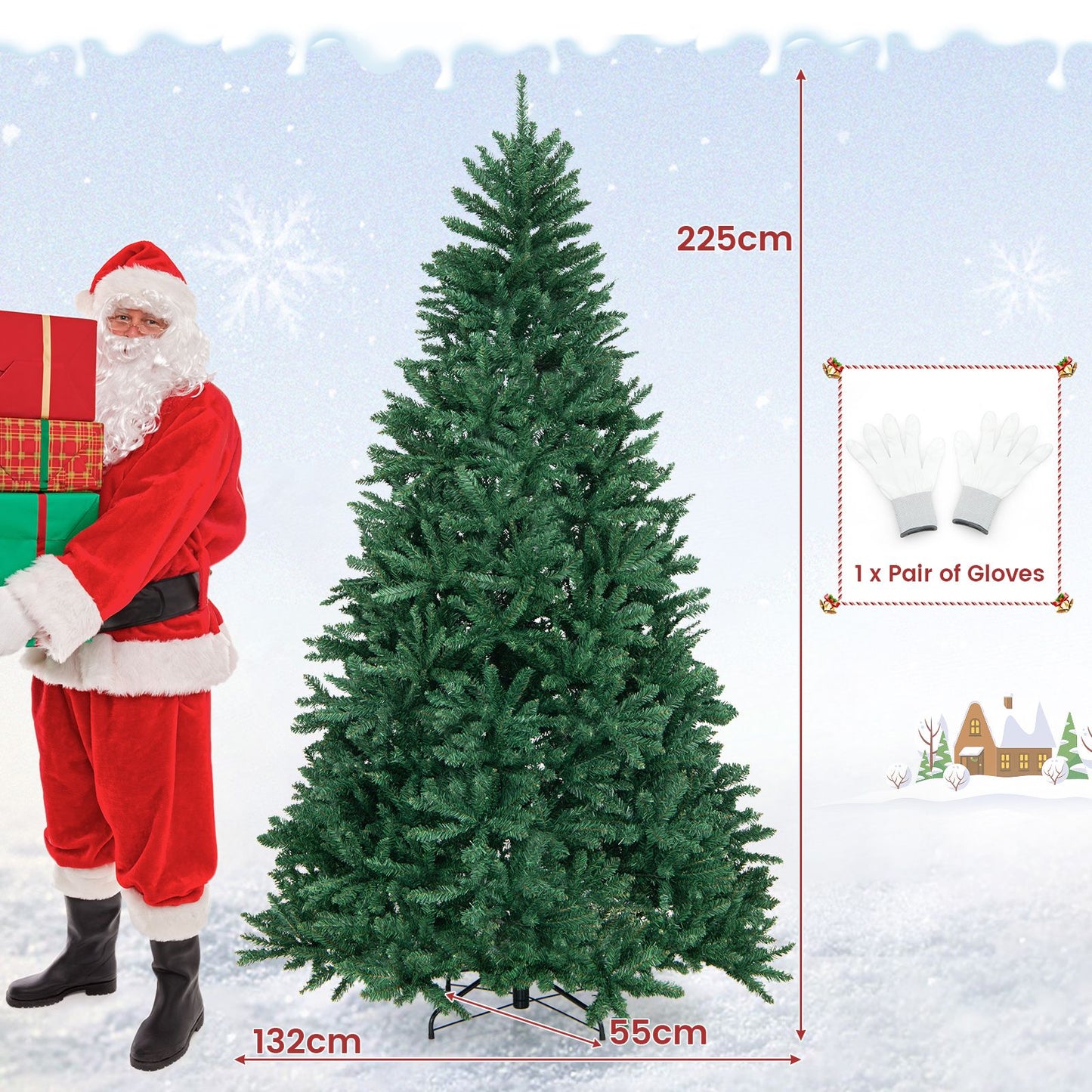 180/225Cm Artificial Christmas Tree with PVC Branch Tips