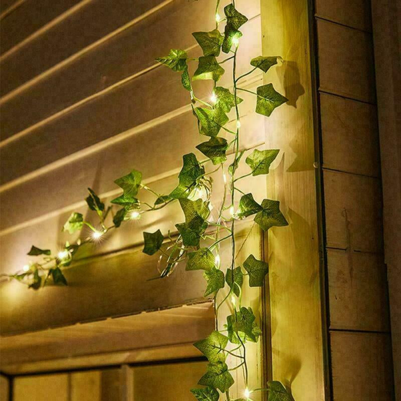 Artificial Ivy-Garland Fake Greenery-Plant with LED Lights Vine Ivy Leaf Hanging