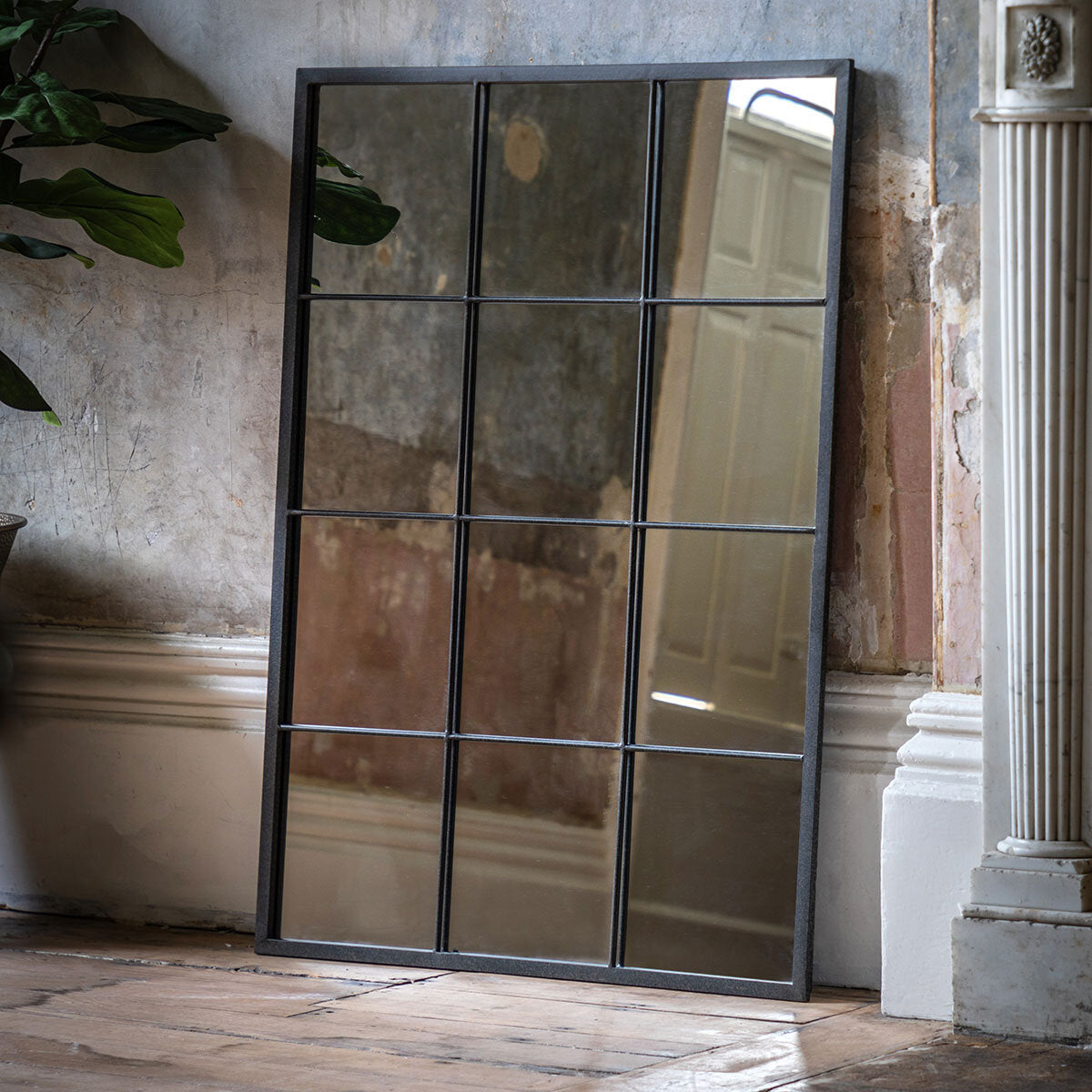 Chafford Black Window Mirror, 80 X 110Cm